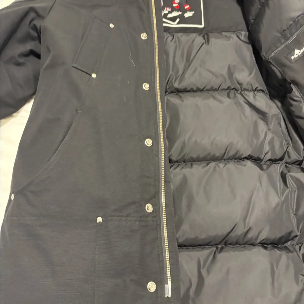 Moose Knuckles Black Ski Jacket with Fur Hood - Picture 8 of 16